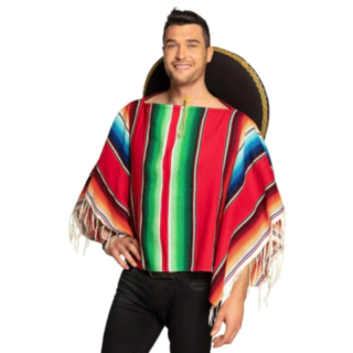 Mexikansk Poncho Röd
