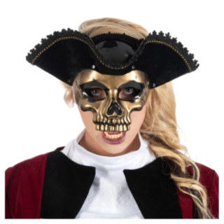 Pirat Skelettmask Guld