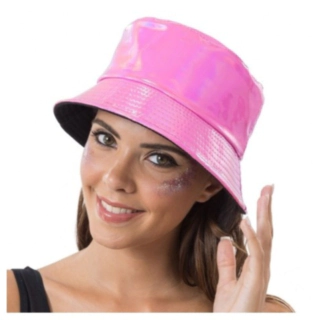 Iriserande Bucket Hat Ljusrosa