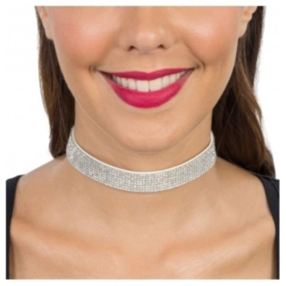Glittrig Choker Silver