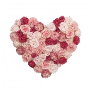 Konstgjort Blomhjärta Väggdekoration Ljusrosa