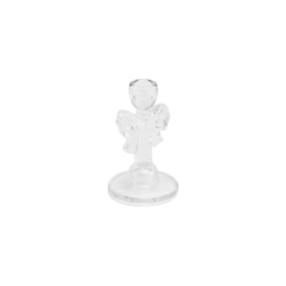 Ljusstake i glas med rosett transparent