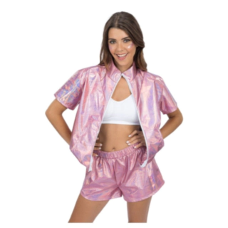 Iriserande Jacka & Shorts Maskeraddräkt Ljusrosa