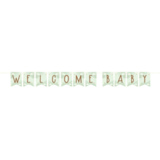 Welcome Baby Banderoll Dimgrön