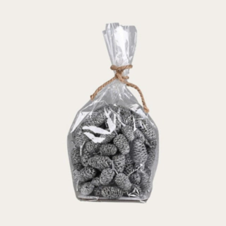 Påse med Silverfärgade Kottar