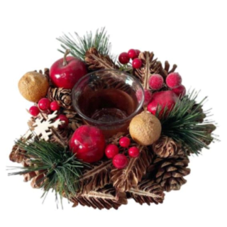 Julkrans Ljusstake Röd