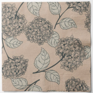 Blommiga Servetter Beige