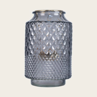 Värmeljushållare Glas Grå