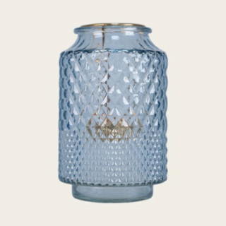 Värmeljushållare Glas Ljusblå