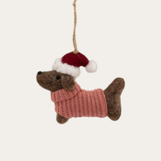 Juldekoration Hund Röd