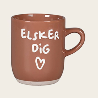 Elsker Dig Mugg Brun