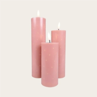 Fiberoptiska LED Blockljus Rosa