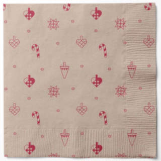 Dansk Jul Servetter Beige/Röd