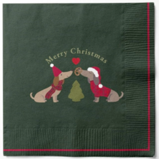 Merry Christmas Servetter Grön