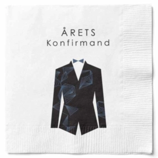 Årets Konfirmand Servetter Vit/Svart