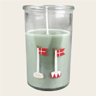 Danska Flaggor Ljus i Glas Grön