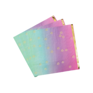 Ombre Servetter Pastell/Guld