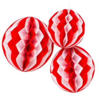 Juldekoration Honeycombs Ornament Röd/Vit