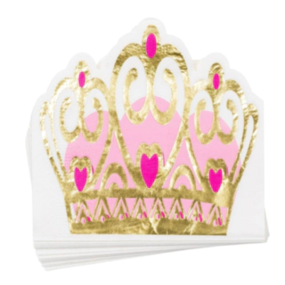 Prinsesskrona Servetter Guld/Rosa
