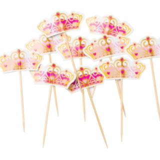 Prinsesskrona Tårtdekorationer Rosa/Guld