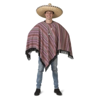 Mexikansk ponchodräkt lila