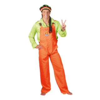 Neonorange Hängselbyxor Kostym