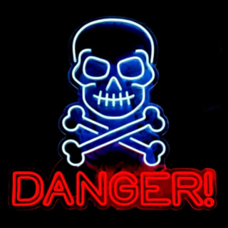 Danger Dödskalle LED-neonskylt