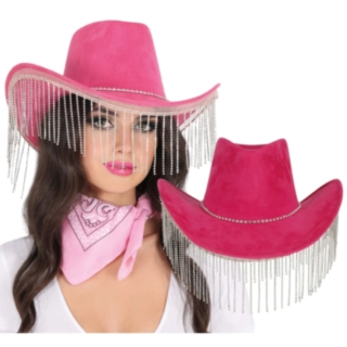Glitter Cowboyhatt Ljusrosa
