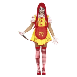 Miss McKiller Clownflicka Barndräkt Gul/Röd