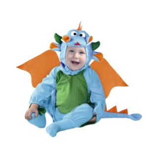 Liten Drake Babydräkt Blå
