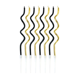 Spiral Tårtljus Svart/Guld