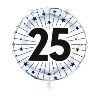25 År Folieballong Silver