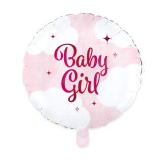 Baby Girl Folieballong Rund Ljusrosa