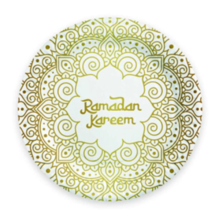 Ramadan Kareem Papperstallrikar Vit/Guld