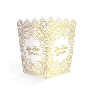 Ramadan Kareem Popcornbägare Vit/Guld