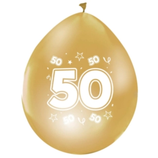 50 År Latexballonger Guld