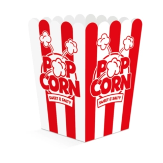 Klassiska Popcornbägare Röd/Vit