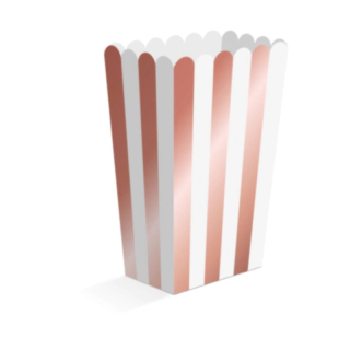 Randiga Popcornbägare Vit/Roséguld