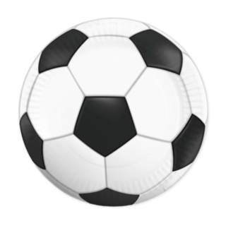 Fotboll Papperstallrikar Svart/Vit