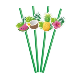 Aloha Tropiska Frukter Sugrör Grön
