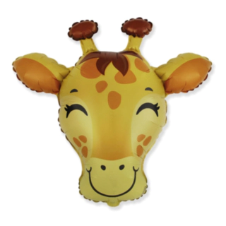 Giraffhuvud Folieballong Gul/Brun