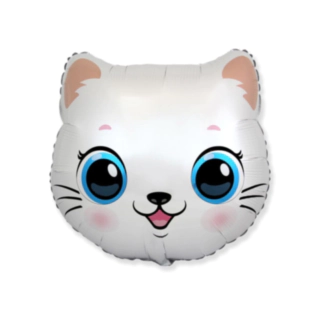 Katt Folieballong Vit