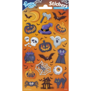 Halloween Klistermärken Pumpa/Fladdermus