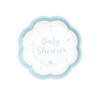 Baby Shower Papperstallrikar Ljusblå