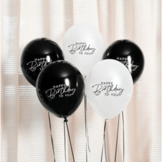 Happy Birthday To You Latexballonger Svart/Vit
