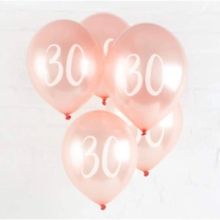 30 År Latexballonger Roséguld