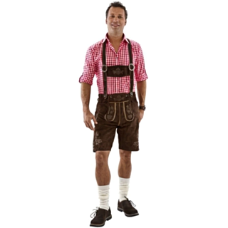 Lederhosen Kort Mörkbrun