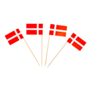 Dansk Flagga Cocktailflaggor Papper/Trä