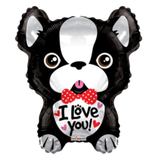 Fransk Bulldog I Love You Folieballong Svart