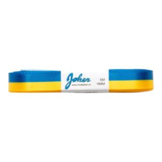Satinband Blå/Gul